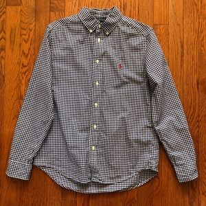 Ralph Lauren boys Large blue gingham dress shirt